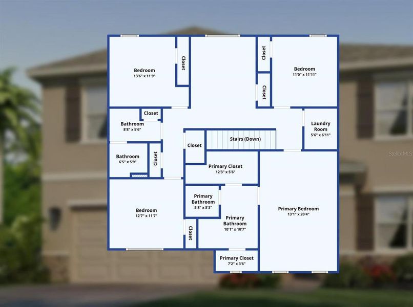2D floor plan layout of this home in , Zephyrhills, FL (Image 4).