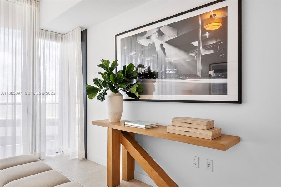 Furnished interior view inside a new home in Five Park, Miami Beach (Image 44).