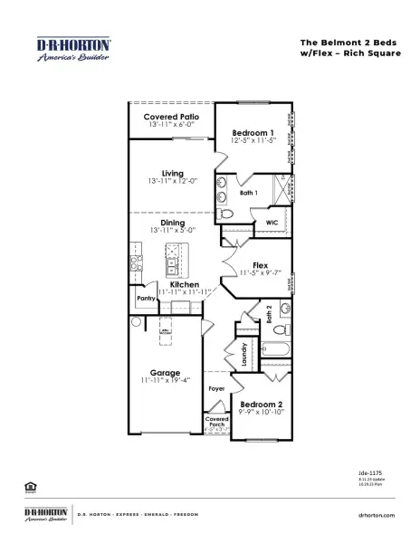 2D floor plan layout of this home in Brunswick Plantation, Ash, NC (Image 3).