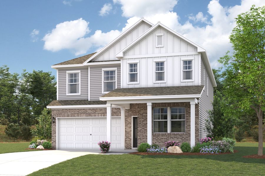 Representative exterior photo of a completed home built from the Peregrine by Century Communities in Kingfield, Smyrna, TN (Image 1). Representative exterior photo of a completed home built from the Peregrine by Century Communities in Kingfield, Smyrna, TN (Image 1).