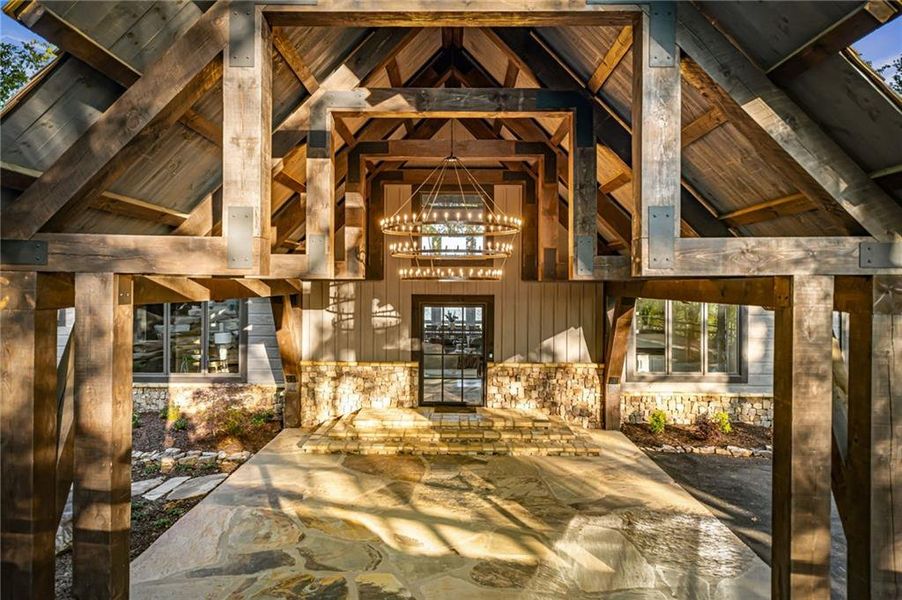 Exterior details and patio area of a home in , Mineral Bluff (Image 40).