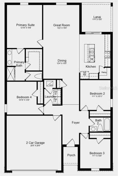 2D floor plan layout of this home in Waterstone, Groveland, FL (Image 2). 2D floor plan layout of this home in Waterstone, Groveland, FL (Image 2).