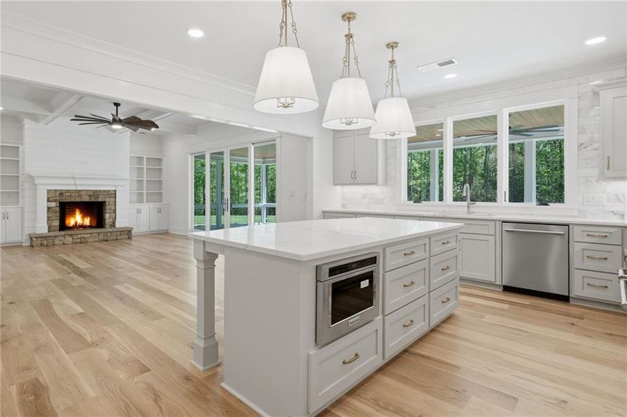 Furnished interior view inside a new home in , White (Image 17).