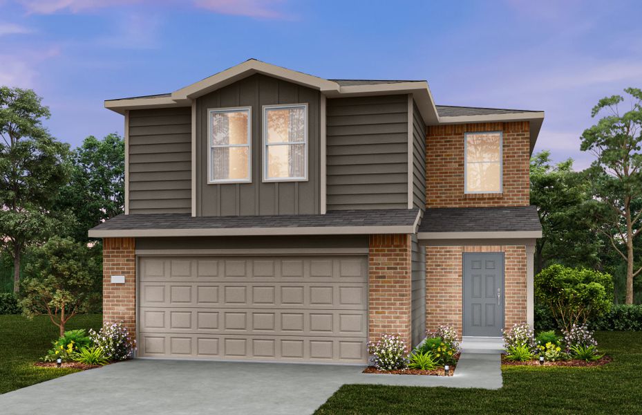 Representative exterior photo of a completed home built from the Frio by Centex in Ashford Crossing, Princeton, TX (Image 1). Representative exterior photo of a completed home built from the Frio by Centex in Ashford Crossing, Princeton, TX (Image 1).