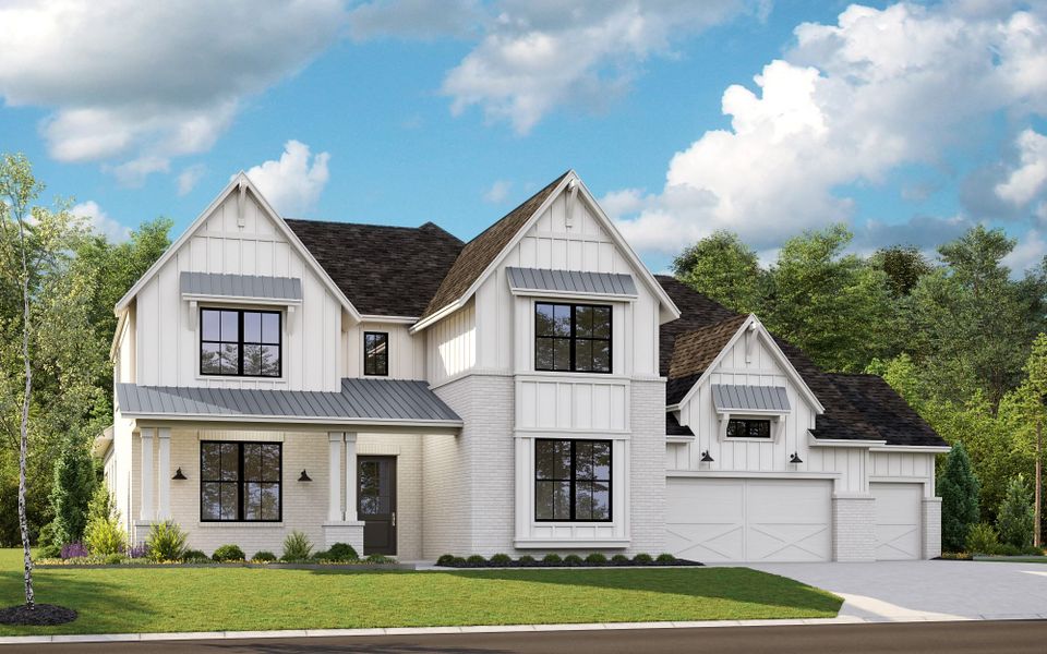 Representative exterior photo of a completed home built from the 6051 by Tradition Homes in Mustang Lakes, McKinney, TX (Image 17).