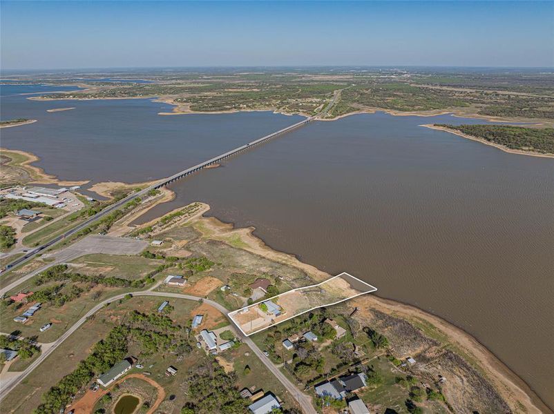 Aerial view of a nearby body of water Aerial view of a nearby body of water