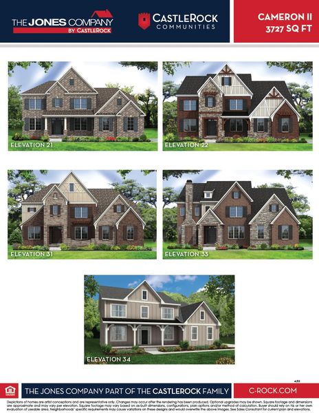 Representative exterior photo of a completed home built from the Cameron II by CastleRock Communities in Belvoir, Fairview, TN (Image 9).