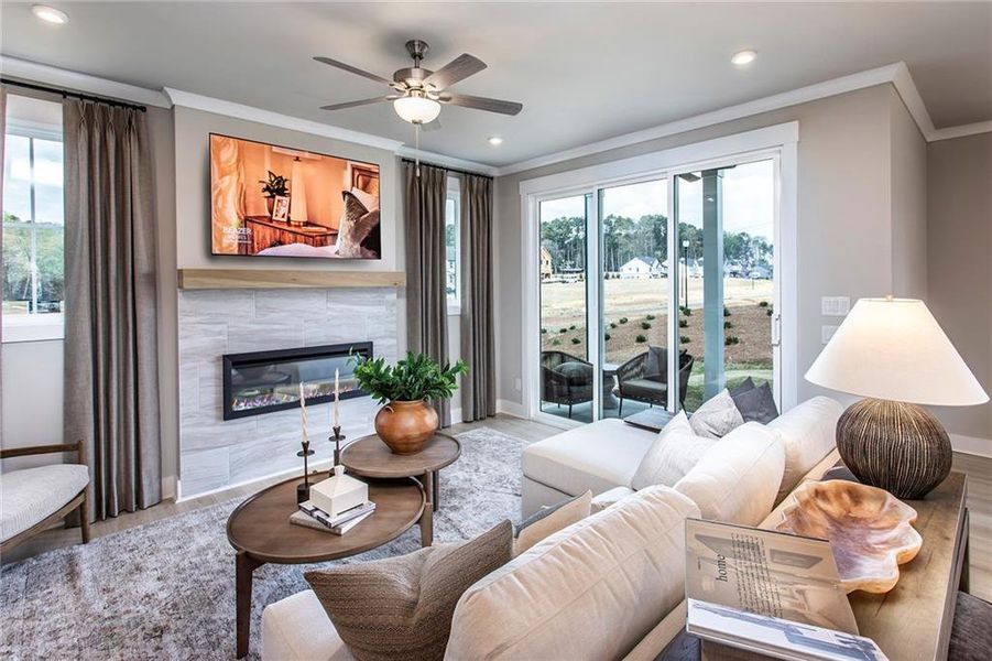 Furnished interior view inside a new home in Poppy at GreenHouse, Marietta (Image 10). Furnished interior view inside a new home in Poppy at GreenHouse, Marietta (Image 10).