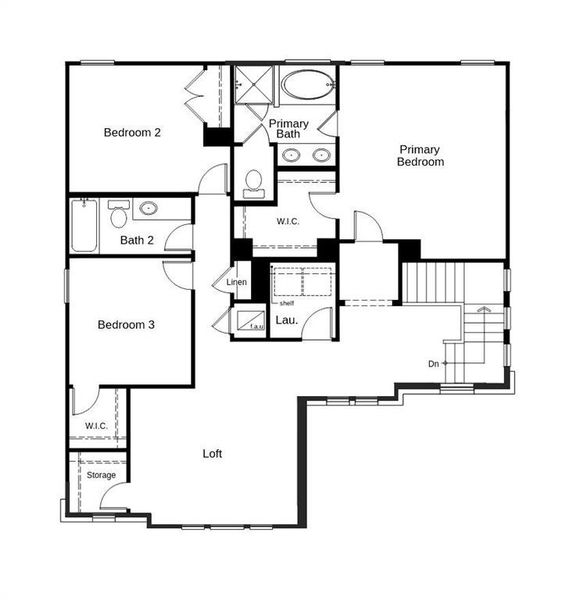 This floor plan features 3 bedrooms, 2 full baths, 1 half bath and over 2,200 square feet of living space.