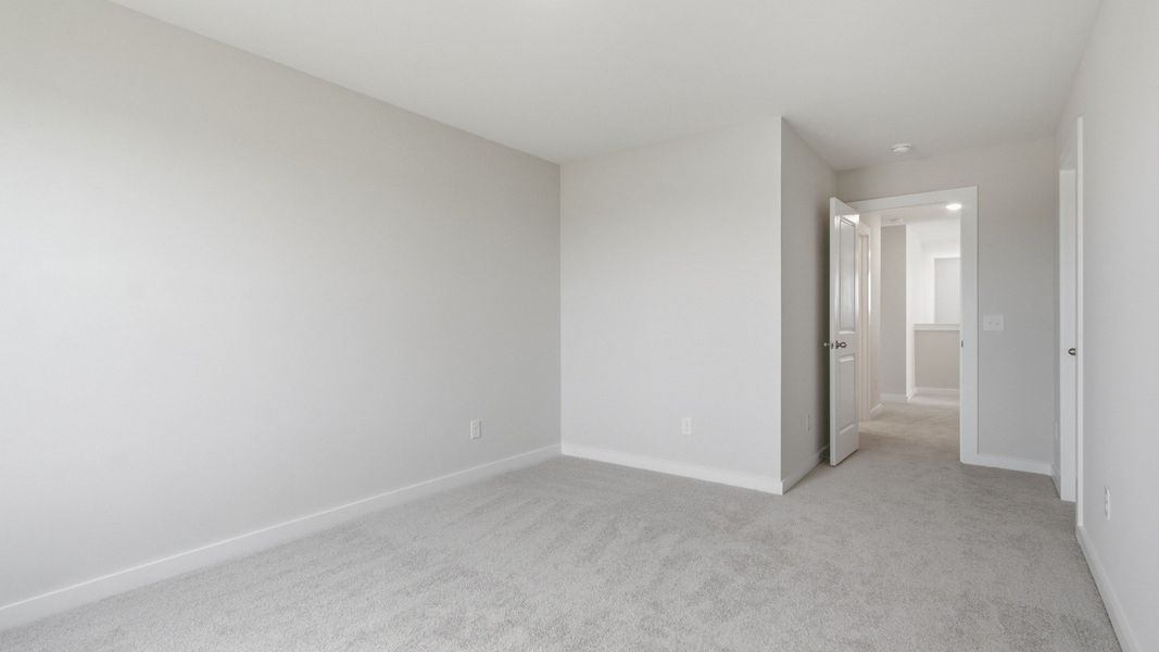 Closet immediately next to secondary bedroom entrance
