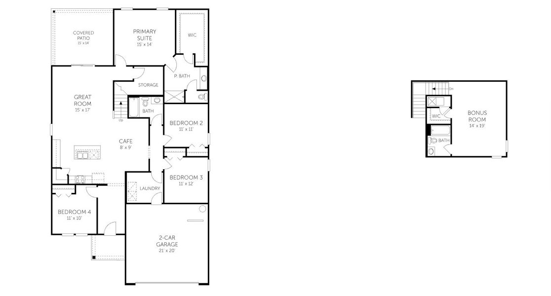 2D floor plan layout for the Emory II - 50' Homesites by Dream Finders Homes in Bellbrooke, Jacksonville, FL (Image 3).