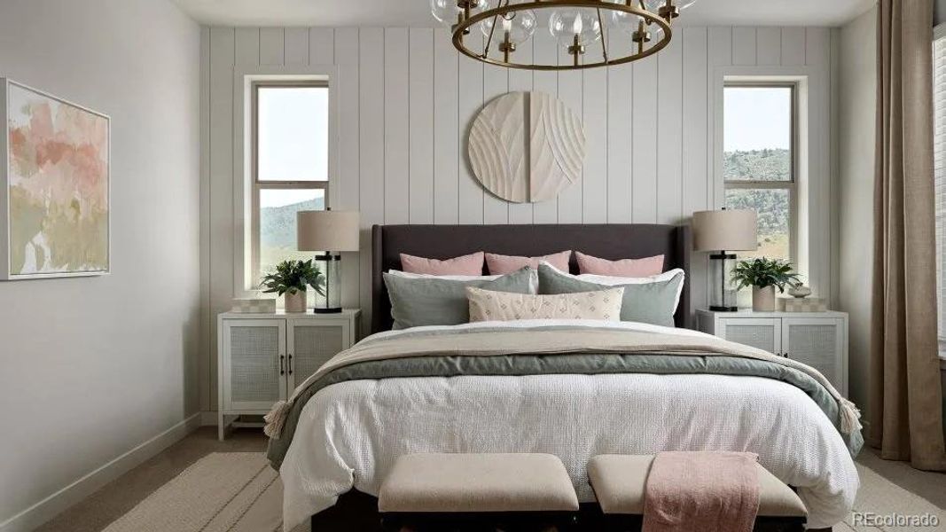 Furnished interior view inside a new home in Vermilion Creek: The Skyline Collection, Centennial (Image 6).