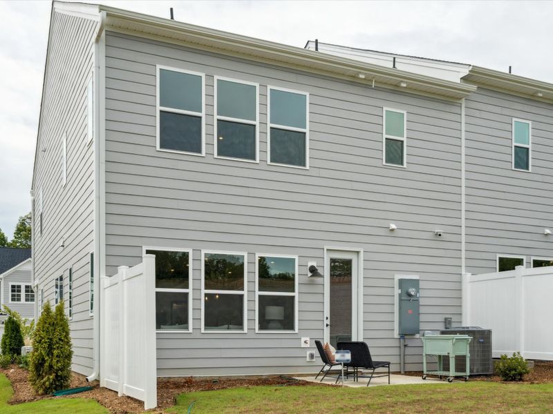 Exterior details and patio area of a home in Millstone, Cramerton (Image 24).