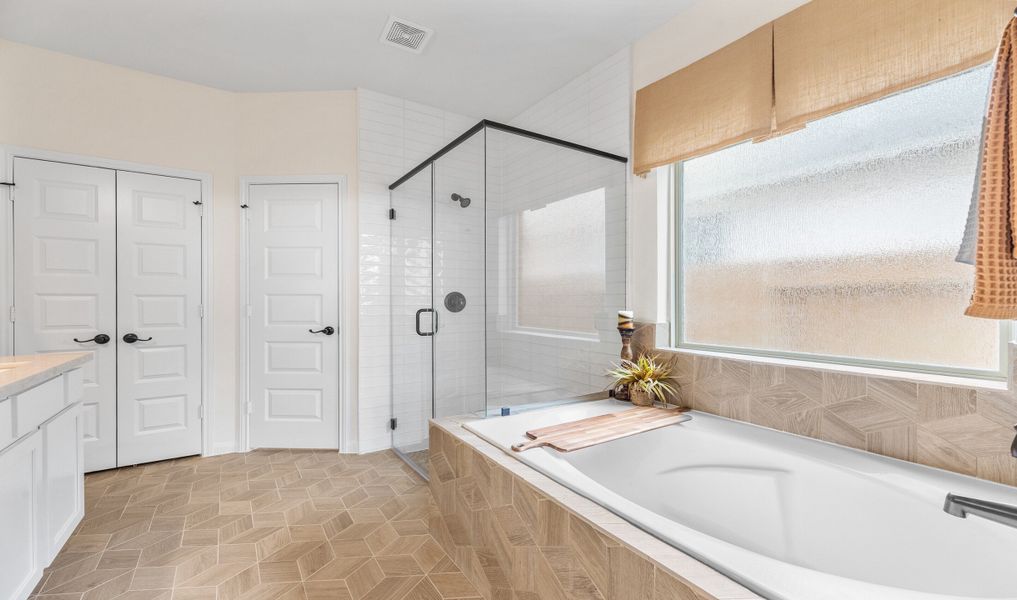 Owner's luxury bath with soaking tub