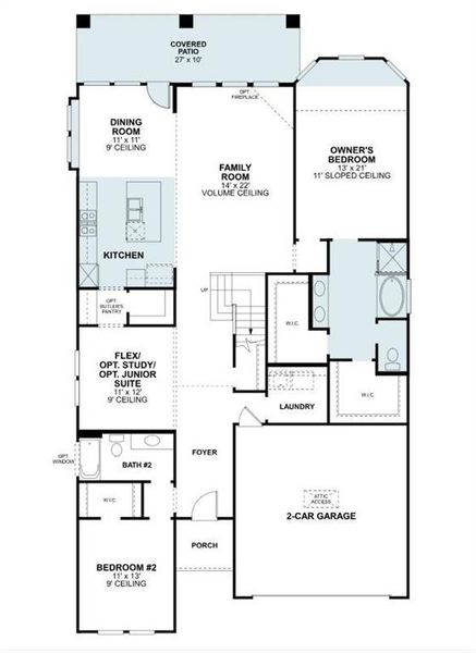 2D floor plan layout of this home in Aster Park, McKinney, TX (Image 3).