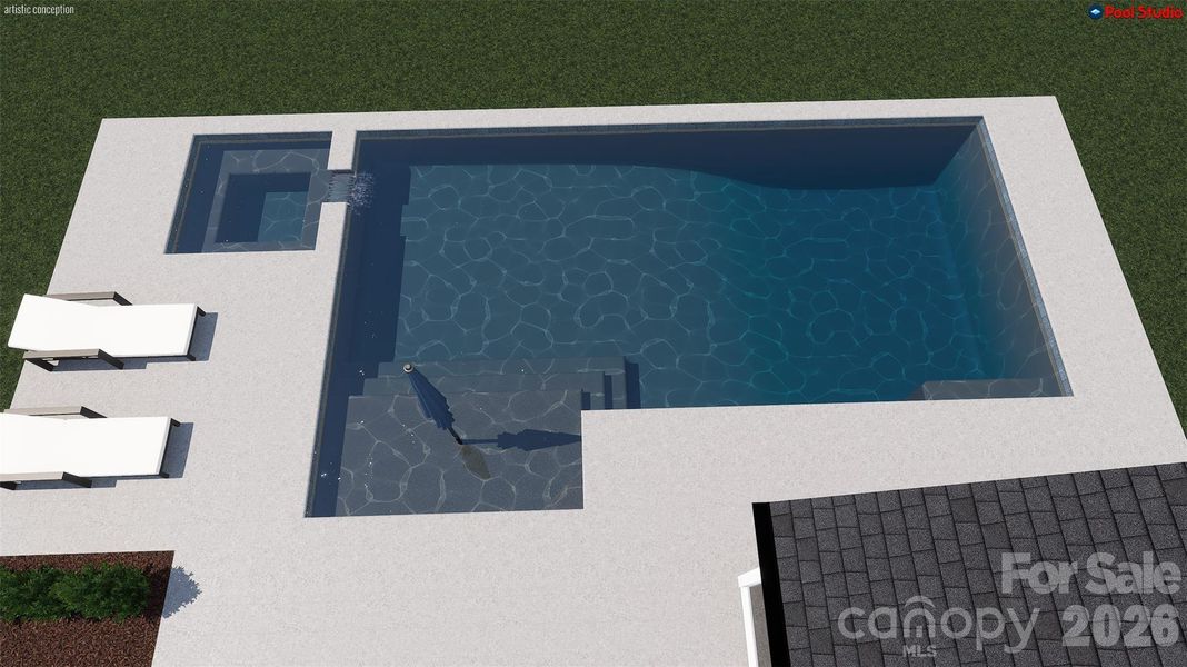 Rendering for potential pool on homesite 96