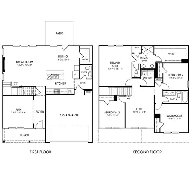2D floor plan layout of this home in Vines at Mill Creek - Estate Series, Braselton, GA (Image 3).