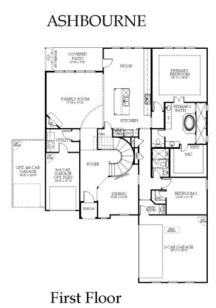 2D floor plan layout of this home in Estates at Rockhill, Frisco, TX (Image 5).