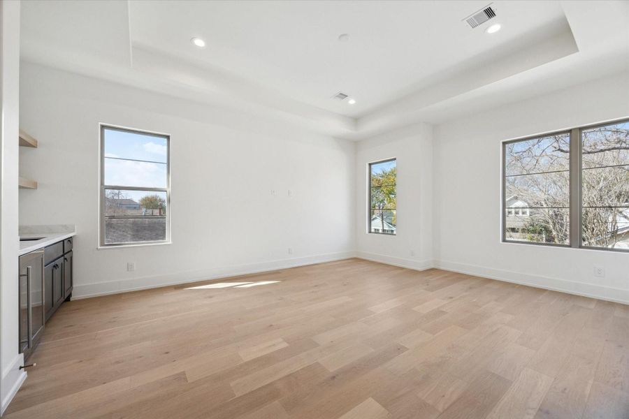 Another view of the large game room which can also be utilized as a media room or home gym, etc.