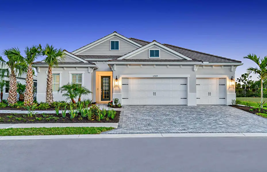 Representative exterior photo of a completed home built from the Silver Sky 2 by Neal Communities in Avelina, Venice, FL (Image 22). Representative exterior photo of a completed home built from the Silver Sky 2 by Neal Communities in Avelina, Venice, FL (Image 22).