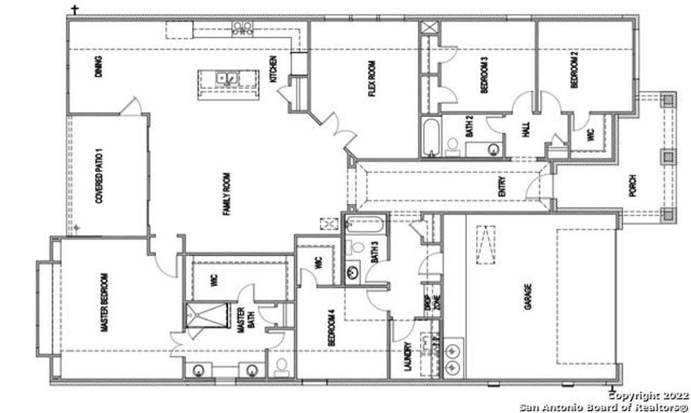 2D floor plan layout of this home in Foxbrook, Cibolo, TX (Image 3).