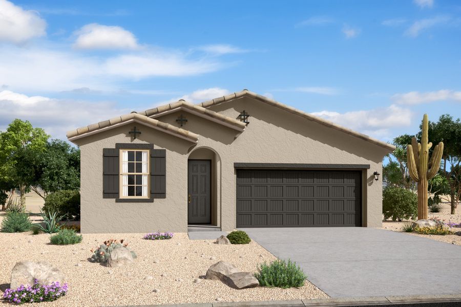 Representative exterior photo of a completed home built from the Shiloh by Beazer Homes in Highpointe at Northpointe, Peoria, AZ (Image 32).