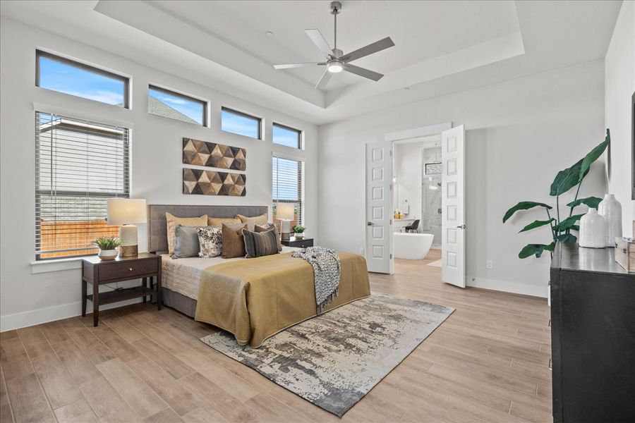 Representative furnished interior of a home built from the Bradley by Chesmar Homes in Sweetwater, Austin (Image 11).