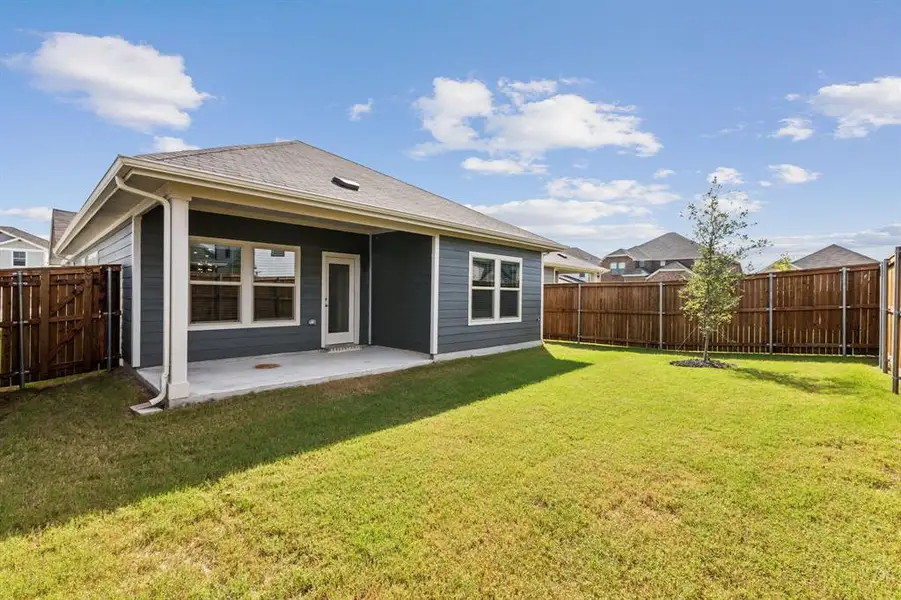 Exterior details and patio area of a home in Lakehaven - Spring Series, Farmersville (Image 3). Exterior details and patio area of a home in Lakehaven - Spring Series, Farmersville (Image 3).
