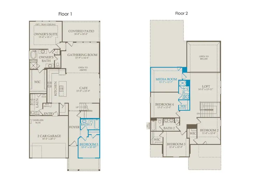 2D floor plan layout of this home in Erwin Farms, McKinney, TX (Image 2).