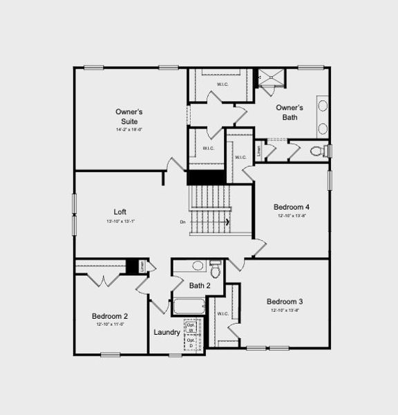 2D floor plan layout for the Hamilton by Taylor Morrison in Eagle Trace, Wendell, NC (Image 4).