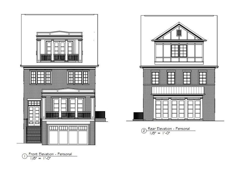Exterior rendering of this home design in Laurel View, Suwanee, GA (Image 4).