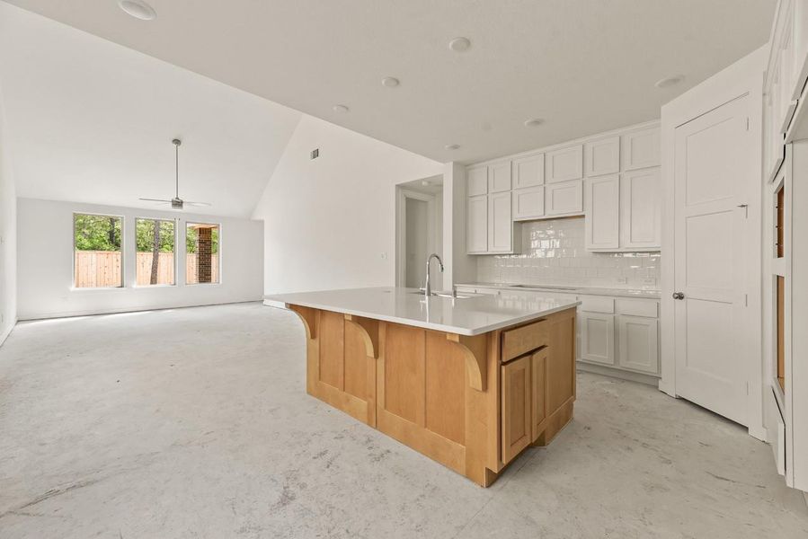 Experience seamless living with a kitchen that overlooks the dining and family areas, where picturesque windows offer peaceful views of the backyard. Experience seamless living with a kitchen that overlooks the dining and family areas, where picturesque windows offer peaceful views of the backyard.