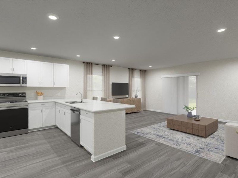 Choose from homes with warm wood or classic white finishes - Daisy townhome by Highland Homes (Artist`s rendering)