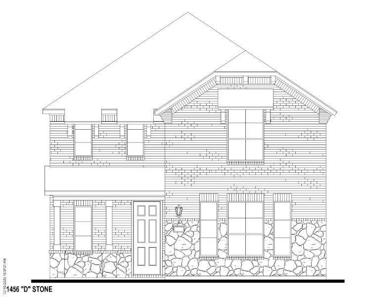 Plan 1456 Elevation D w/ Stone