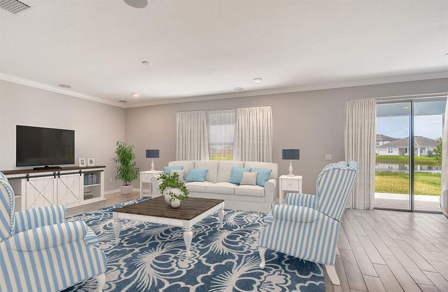 Furnished interior view inside a new home in Acuera Estates, Apopka (Image 2). Furnished interior view inside a new home in Acuera Estates, Apopka (Image 2).