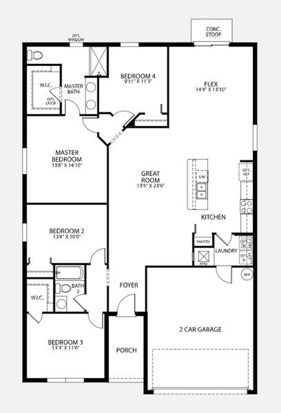 2D floor plan layout of this home in Palm Coast, Palm Coast, FL (Image 4).
