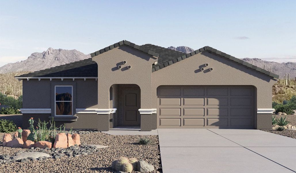 Representative exterior photo of a completed home built from the Kingston by D.R. Horton in Barnett Village, Marana, AZ (Image 2).