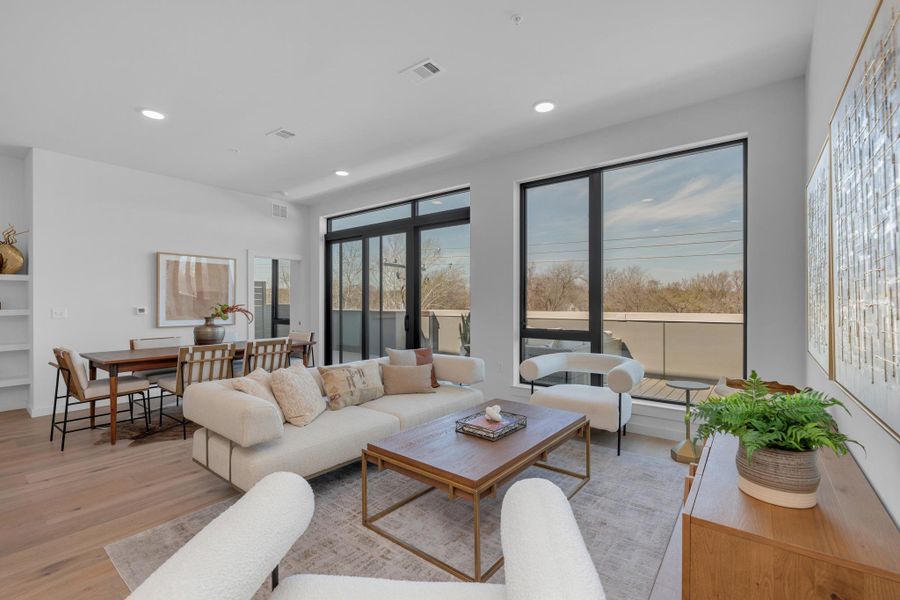 Furnished interior view inside a new home in One Oak, Austin (Image 27).
