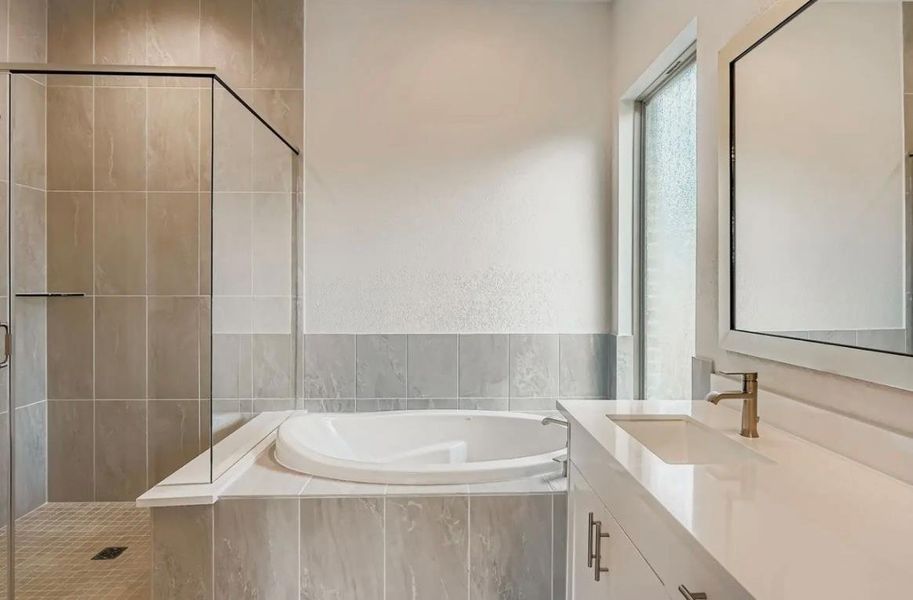 Furnished interior view inside a new home in 6 Creeks, Kyle (Image 4).