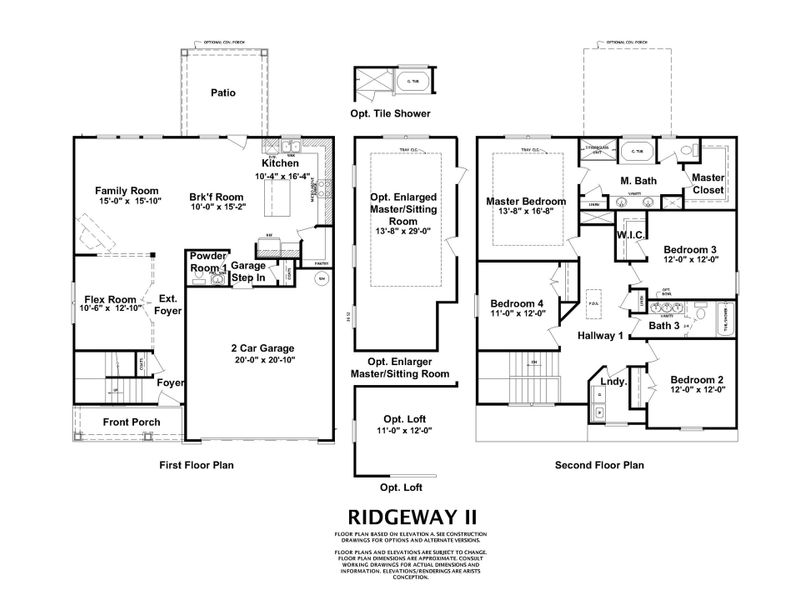 Black & White Floorplan for The Ridgeway II by Ivey Homes