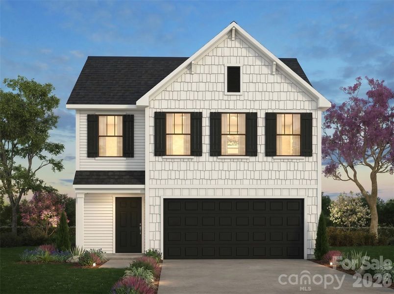Front exterior of a new home in Autumn Ridge, High Shoals, NC, highlighting curb appeal (Image 1). Front exterior of a new home in Autumn Ridge, High Shoals, NC, highlighting curb appeal (Image 1).