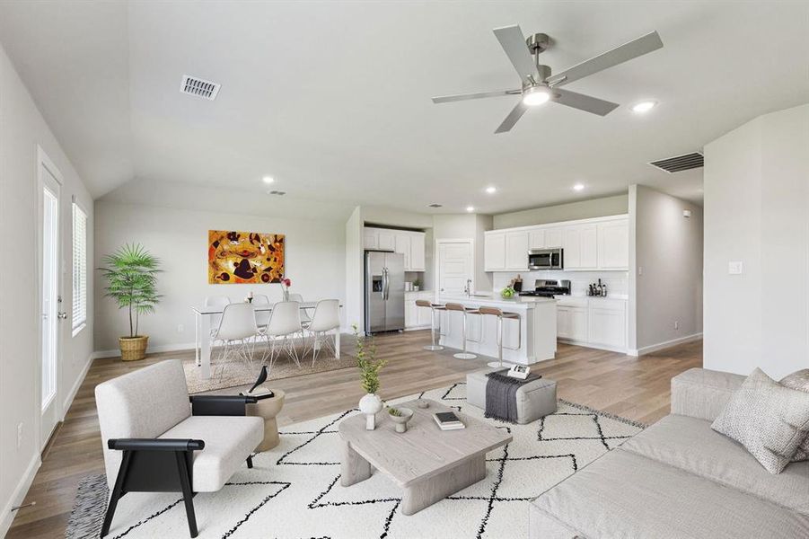 Open Floor Plan in the Harper home plan by Trophy Signature Homes – REPRESENTATIVE PHOTO Open Floor Plan in the Harper home plan by Trophy Signature Homes – REPRESENTATIVE PHOTO