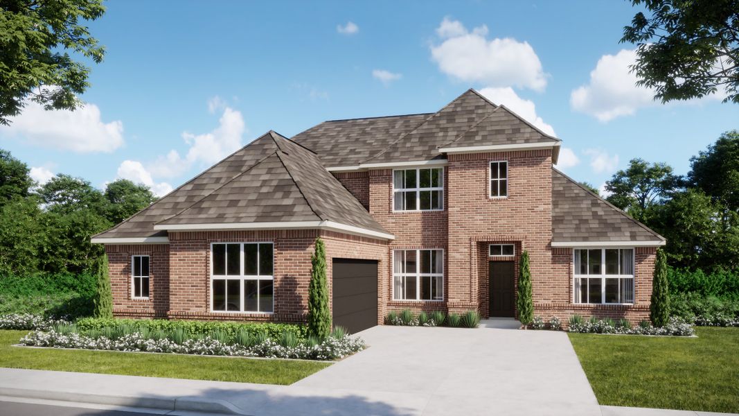 Representative exterior photo of a completed home built from the Concept 2972 by Landsea Homes in Belle Meadows, Cleburne, TX (Image 8). Representative exterior photo of a completed home built from the Concept 2972 by Landsea Homes in Belle Meadows, Cleburne, TX (Image 8).