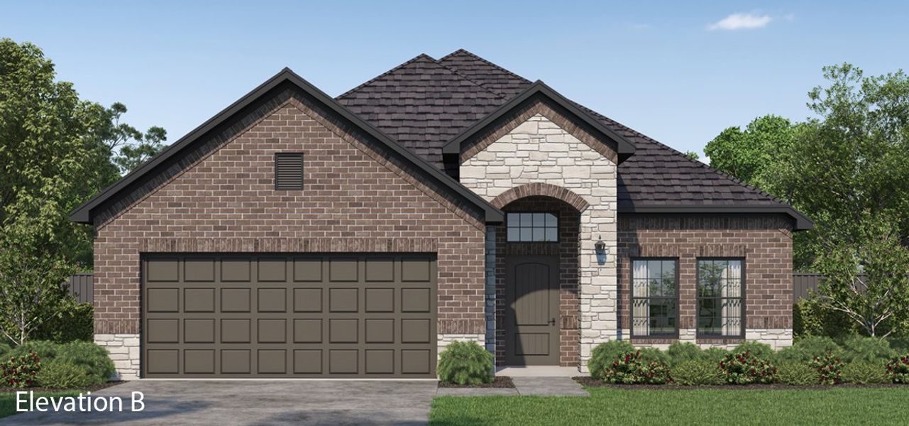 Representative exterior photo of a completed home built from the Denmark II by Altura Homes in Mallard Point, Greenville, TX (Image 2). Representative exterior photo of a completed home built from the Denmark II by Altura Homes in Mallard Point, Greenville, TX (Image 2).