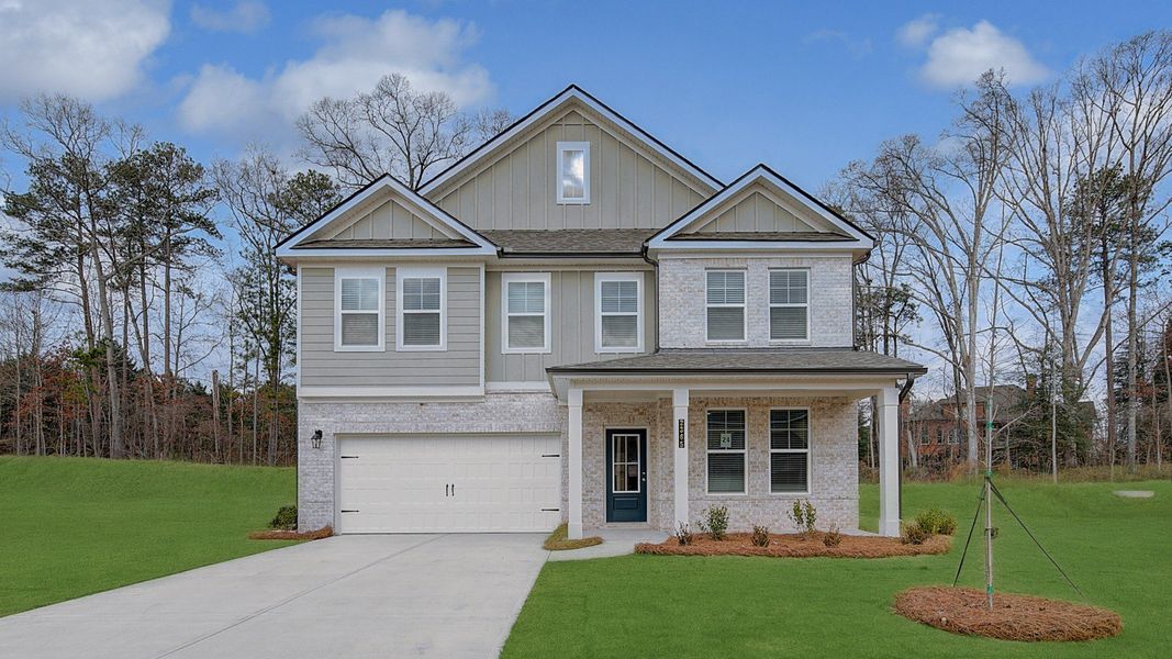 Representative exterior photo of a completed home built from the Wagener by DRB Homes in Hamilton Lakes, Loganville, GA (Image 28).