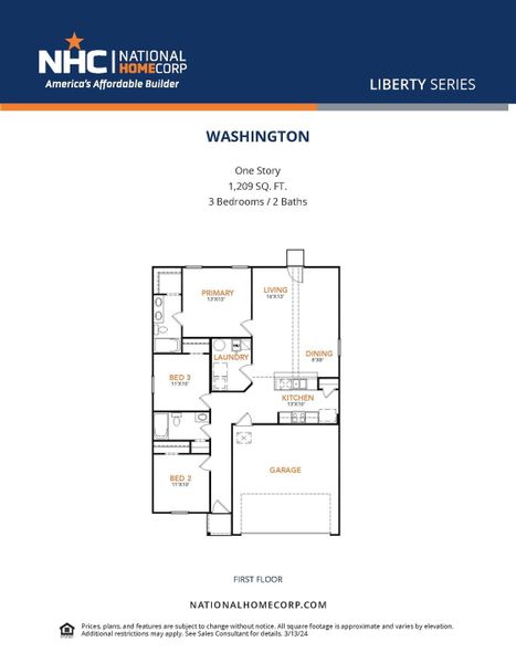 2D floor plan layout of this home in Madalynn Estates, Corpus Christi, TX (Image 3).