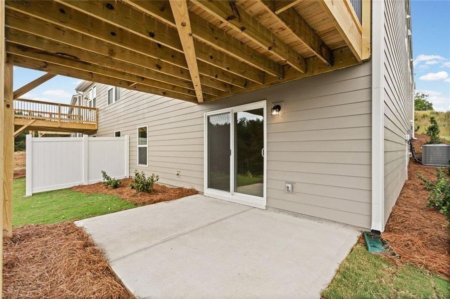 Exterior details and patio area of a home in Villas at Gold Creek, Dawsonville (Image 4).