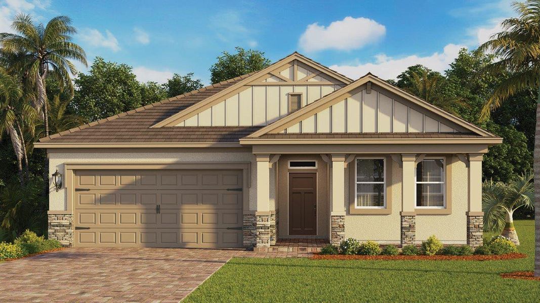 Representative exterior photo of a completed home built from the Robinson II by D.R. Horton in Lakes of Mount Dora, Mount Dora, FL (Image 3). Representative exterior photo of a completed home built from the Robinson II by D.R. Horton in Lakes of Mount Dora, Mount Dora, FL (Image 3).