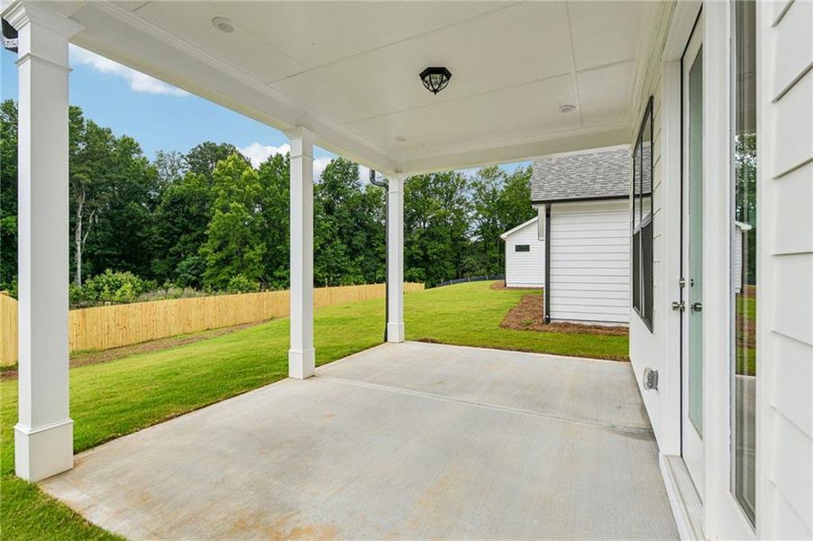 Exterior details and patio area of a home in Aberdeen, Hoschton (Image 23). Exterior details and patio area of a home in Aberdeen, Hoschton (Image 23).