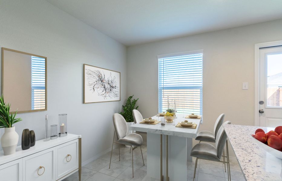 Breakfast nook off kitchen with large window